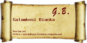 Galambosi Bianka névjegykártya