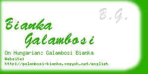 bianka galambosi business card